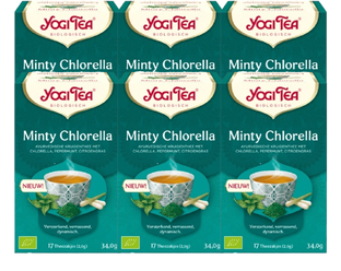 De Online Drogist Yogi Tea Minty Chlorella Kruidenthee Voordeelverpakking 6x17ST aanbieding