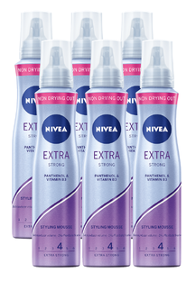 De Online Drogist Nivea Extra Strong Styling Mousse Voordeelverpakking 6x150ML aanbieding