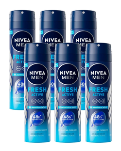 Nivea Men Fresh Active Deodorant Spray Voordeelverpakking 6x150ML Nivea Men Fresh Active Deodorant Spray Voordeelverpakking 6x150ML
