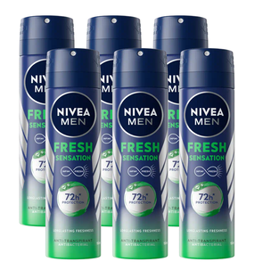 Nivea Men Fresh Sensation Anti-Transpirant Spray Voordeelverpakking 6x150ML Nivea Men Fresh Sensation Anti-Transpirant Spray Voordeelverpakking 6x150ML