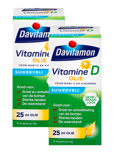 De Online Drogist Davitamon Vitamine D Olie Multiverpakking 2x25ML aanbieding