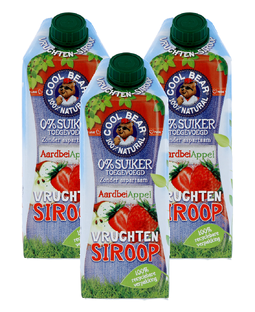 Cool Bear Vruchtensiroop Aardbei en Appel 3x750ML Cool Bear Vruchtensiroop Aardbei en Appel 3x750ML