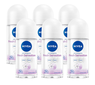 Nivea Fresh Sensation Antbacterial Deoroller Multiverpakking 6x50ML Nivea Fresh Sensation Antbacterial Deoroller Multiverpakking 6x50ML