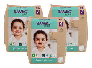 Bambo Nature Maat 4 Luiers L Multiverpakking 3x24ST Bambo Nature Maat 4 Luiers L Multiverpakking 3x24ST