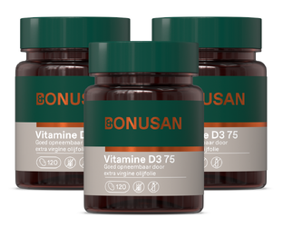 Bonusan Vitamine D3 75 Capsules Multiverpakking 3x120CP 