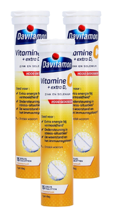 Davitamon Vitamine C + Extra D3 Bruistabletten Multiverpakking 3x15TB Davitamon Vitamine C + Extra D3 Bruistabletten Multiverpakking 3x15TB