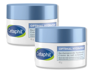 Cetaphil Optimal Hydration Revitaliserende Nachtcrème Duoverpakking 2x48GR Cetaphil Optimal Hydration Revitaliserende Nachtcrème Duoverpakking 2x48GR