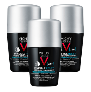Vichy Homme 72H Invisible Resist Detranspirant 0% Alcohol Multiverpakking 3x50ML Vichy Homme 72H Invisible Resist Detranspirant 0% Alcohol Multiverpakking 3x50ML