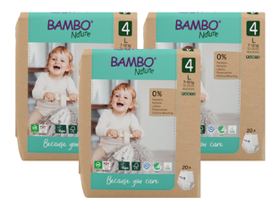 Bambo Nature Maat 4 Luiers L Multiverpakking 3x20ST Bambo Nature Maat 4 Luiers L Multiverpakking 3x20ST