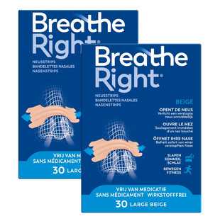 Breathe Right Neusstrips Normale Huid - Large 2x30ST Breathe Right Neusstrips Normale Huid - Large 2x30ST