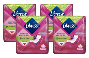 Libresse Freshness & Protection Ultra Long Maandverband Multiverpakking 4x14ST Libresse Freshness & Protection Ultra Long Maandverband Multiverpakking 4x14ST