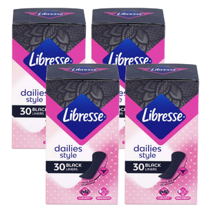 Libresse Dailies Style Inlegkruisjes Zwart Multiverpakking 4x30ST Libresse Dailies Style Inlegkruisjes Zwart Multiverpakking 4x30ST