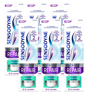 Sensodyne Clinical Repair Deep Clean Tandpasta Multiverpakking 6x75ML Sensodyne Clinical Repair Deep Clean Tandpasta Multiverpakking 6x75ML
