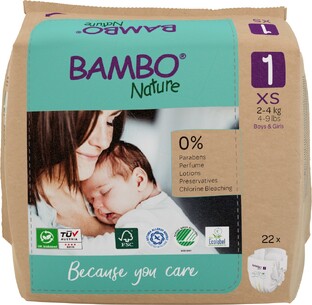 De Online Drogist Bambo Nature Maat 1 Luiers XS 22ST aanbieding