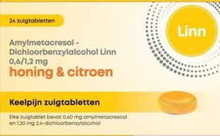 Linn Keelpijn Zuigtabletten Honing & Citroen 24ZTB