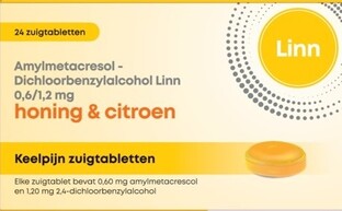 Linn Keelpijn Zuigtabletten Honing & Citroen 24ZTB Linn Keelpijn Zuigtabletten Honing & Citroen 24ZTB
