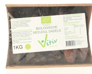 Vitiv Biologische Medjoul Dadels Doos 1KG Vitiv Biologische Medjoul Dadels Doos 1KG