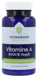 Vitakruid Vitamine A Retinol Acetaat 4000 IE Vegan 90VCP Vitakruid Vitamine A Retinol Acetaat 4000 IE Vegan 90VCP
