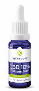 Vitakruid CBD Olie 10% full spectrum met MCT als drager 10ML 