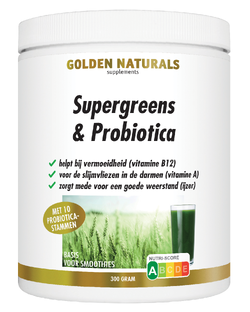 Golden Naturals Supergreens & Probiotica Poeder 300GR