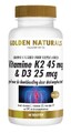 Golden Naturals Vitamine K2 45mcg & D3 25mcg Tabletten 60VTB Golden Naturals Vitamine K2 45mcg & D3 25mcg Tabletten 60VTB
