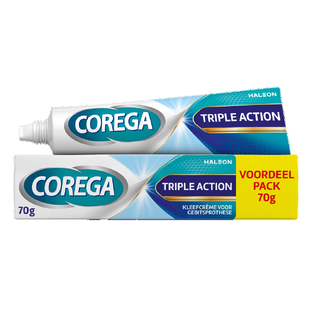 Corega Kleefcrème Triple Action Voordeel Pack 70GR Corega Kleefcrème Triple Action Voordeel Pack 70GR