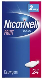 Nicotinell Kauwgom Fruit 2 mg - voor stoppen met roken 24ST Nicotinell Kauwgom Fruit 2 mg - voor stoppen met roken 24ST