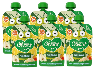 Olvarit 6m+ Peer Banaan Knijpfruit 100GR Olvarit 6m+ Peer Banaan Knijpfruit 100GR