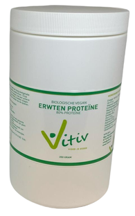 Vitiv Biologische Erwten Protëine 80% Poeder* 350GR Vitiv Biologische Erwten Protëine 80% Poeder* 350GR
