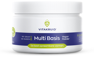 Vitakruid Multi Basis Vegan poeder met natuurlijke vormen 161GR Vitakruid Multi Basis Vegan poeder met natuurlijke vormen 161GR