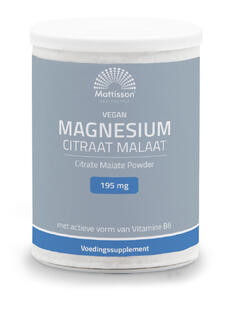 Mattisson HealthStyle Vegan Magnesium Citraat Malaat Poeder 125GR