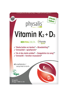 Physalis Vitamin K2 + D3 Smelttabletten 60TB