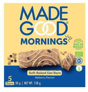 Made Good Mornings Biologisch Blueberry Granolabar 150GR Made Good Mornings Biologisch Blueberry Granolabar 150GR