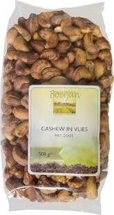 Boerjan Gezouten Cashewnoten 500GR Boerjan Gezouten Cashewnoten 500GR