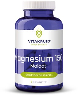 Vitakruid Magnesium 150 Malaat met Vitamine B6 (P-5-P) 180TB Vitakruid Magnesium 150 Malaat met Vitamine B6 (P-5-P) 180TB