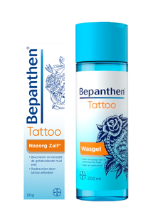 Bepanthen Tattoo Nazorgpakket met Nazorgzalf en Wasgel 2 stuks Bepanthen Tattoo Nazorgpakket met Nazorgzalf en Wasgel 2 stuks