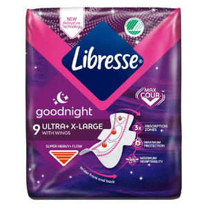 De Online Drogist Libresse Ultra Goodnight Maandverband XL 9ST aanbieding