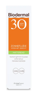 Biodermal Zonnefluïde Gezicht - Matterend SPF30 40ML Biodermal Zonnefluïde Gezicht - Matterend SPF30 40ML