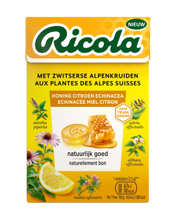 Ricola Kruidenpastilles Honing Citroen Echinacea 50GR
