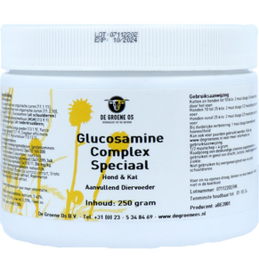 De Groene Os Glucosamine Complex Speciaal - Hond & Kat 250GR De Groene Os Glucosamine Complex Speciaal - Hond & Kat 250GR