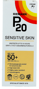 De Online Drogist Riemann P20 Zonnebrand Sensitive Skin SPF50+ 200ML aanbieding