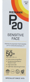 De Online Drogist Riemann P20 Zonnebrand Sensitive Face SPF50+ 50GR aanbieding