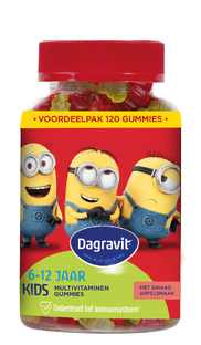 Dagravit Kids-Xtra Vitaminions Multivitaminen 6-12 jaar Voordeelverpakking 120ST Dagravit Kids-Xtra Vitaminions Multivitaminen 6-12 jaar Voordeelverpakking 120ST