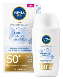 Nivea Sun Triple Protect SPF50+ Zonnebrandcrème 40ML Nivea Sun Triple Protect SPF50+ Zonnebrandcrème 40ML