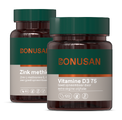 Bonusan Zink methionine Capsules + Vitamine D3 75 Softgels - Combiset 2 Stuks