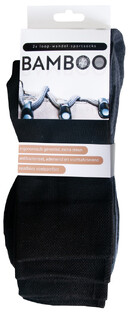 Naproz Bamboo Sportsokken Zwart Maat 39-42 2PR Naproz Bamboo Sportsokken Zwart Maat 39-42 2PR