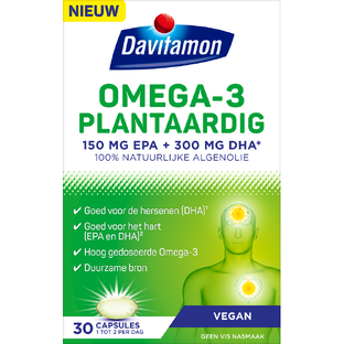 De Online Drogist Davitamon Omega 3 Plantaardig Capsules 30CP aanbieding