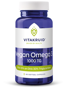De Online Drogist Vitakruid Vegan Omega 3 Triglyceride Capsules 90SG aanbieding