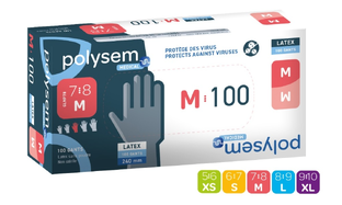 Polysem Latex Handschoenen Maat M 100ST Polysem Latex Handschoenen Maat M 100ST