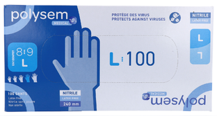 Polysem Nitril Handschoenen Maat L 100ST Polysem Nitril Handschoenen Maat L 100ST